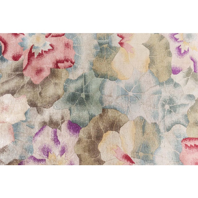 Chinese Art Deco Botanic Rug For Sale - Image 4 of 8