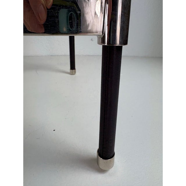 Animal Skin Late 20th Century Ralph Lauren Nickel and Leather Chandelier For Sale - Image 7 of 12