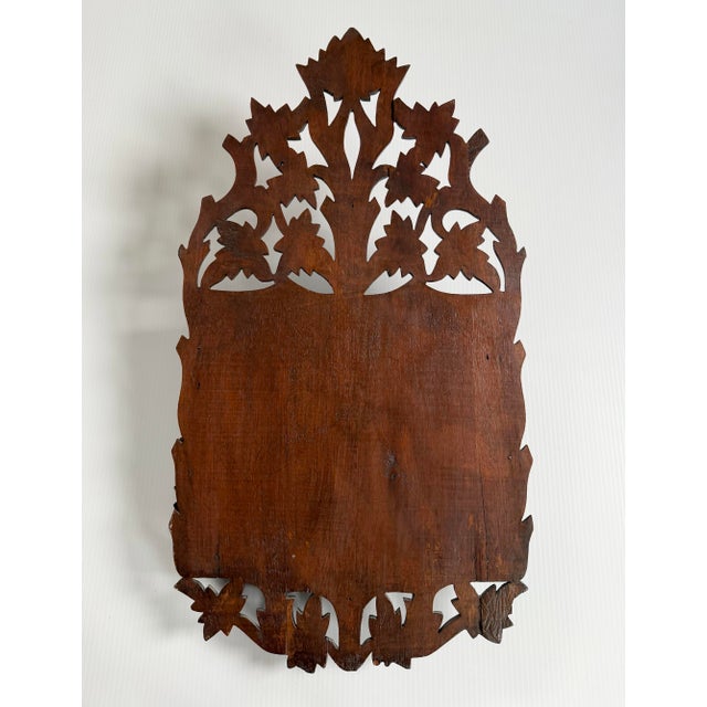 Large Antique Victorian Carved Wood Good Luck Wall Pocket Magazine Rack For Sale - Image 12 of 12