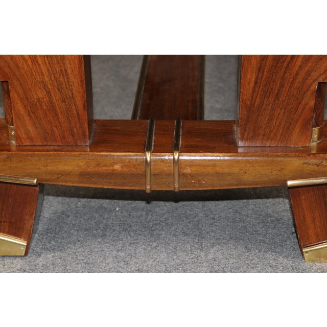 French Art Deco Bronze Mounted Dining Table Attributed to Jules Leleu For Sale - Image 10 of 16