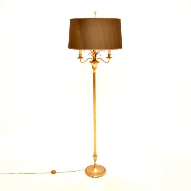 Mid-Century Modern Vintage French Brass Floor Lamp, 1970s For Sale - Image 3 of 8