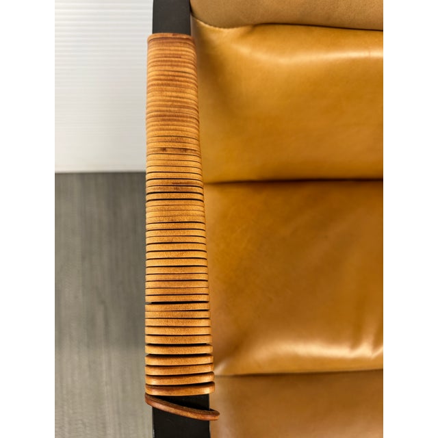 Tan West Elm Cooper Mid-Century Leather Swivel Office Chair For Sale - Image 8 of 12