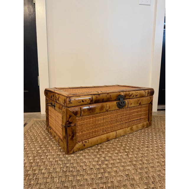 1940s 1940s Bamboo Trunk For Sale - Image 5 of 12