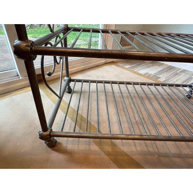 Vintage Abc Home Wrought Iron Bakers Rack 3 Tier Scroll Etagere Plant Stand Shelf, Attributed For Sale - Image 10 of 10