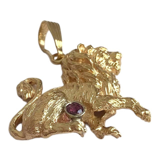 Vintage 14k Gold Leo Pendant For Sale In Las Vegas - Image 6 of 9
