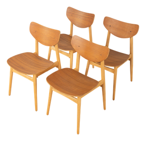 Vintage Plywood Chairs, 1950s, Set of 4