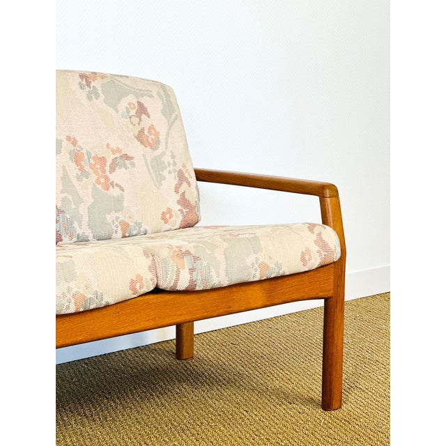 Danish Bench in Teak and Floral Fabric from Dyrlund, 1960s For Sale - Image 12 of 18