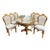 Late 20c Italian Baroque White Gold Beech Dining Set - 7 Pc For Sale