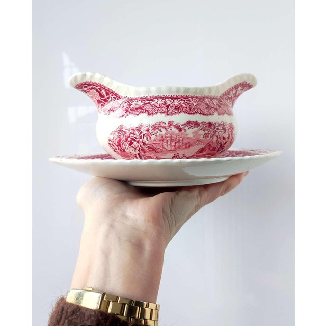 Ceramic Vintage Gravy Boat with View Decoration from Mason's For Sale - Image 7 of 7
