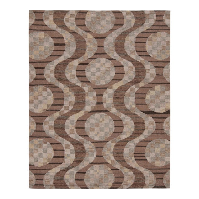 Rug & Kilim’s Scandinavian Style Kilim With Beige-Brown & Gray Patterns For Sale