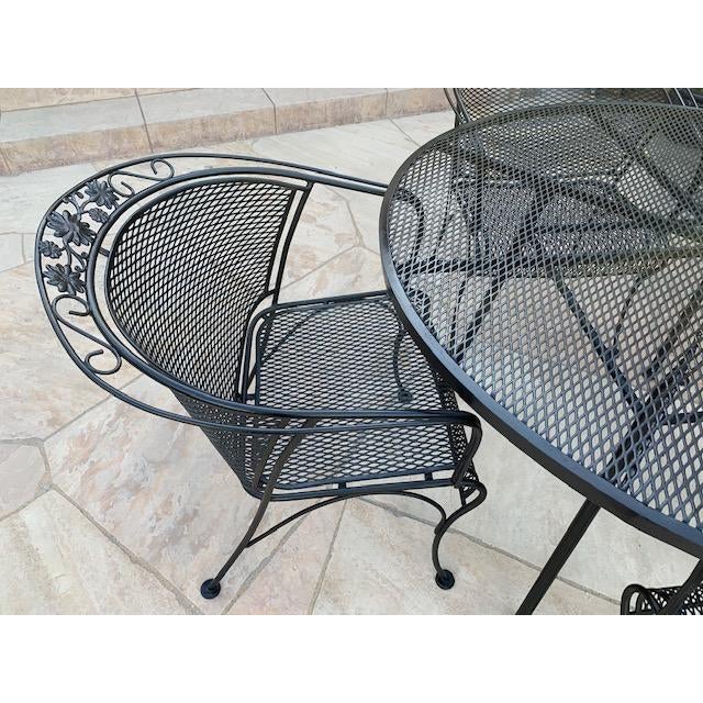 Vintage Woodard Briarwood “Daisy” Wrought Iron Outdoor Table & 4 Chairs Chairish