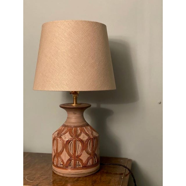 Italian Brown Ceramic Table Lamp, 1960s For Sale - Image 4 of 11