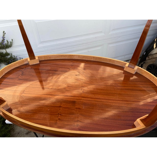 Vintage Mid Century Modern Italian Inlaid Oval Coffee Table For Sale - Image 11 of 12