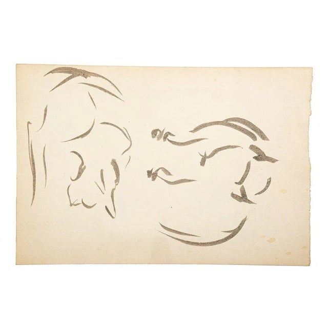 Chats is a black and white watercolor realized by Anonymous artists in the second half of the XX century. The artwork...