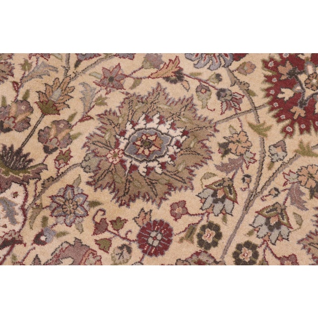 Shabby Chic Tabriz Pak-Persian Gold/Green Wool Rug - 10'1'' X 14'2'' For Sale In New York - Image 6 of 8