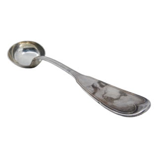 Silver Soup Ladle with Grooves For Sale