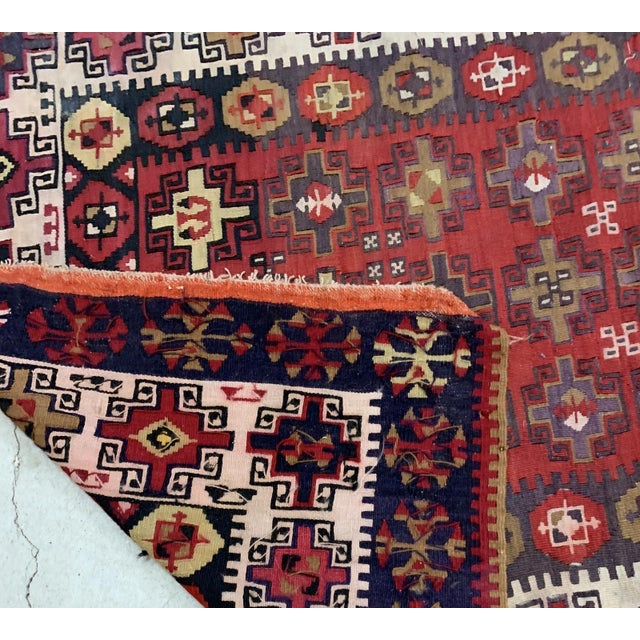 1900 - 1909 1910s, Handmade Antique Turkish Anatolian Prayer Kilim 4.5' X 6.2' For Sale - Image 5 of 7