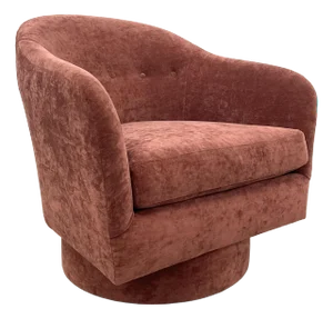 Revelation Modern Crushed Tea Rose Velvet Chambray Swivel Chair