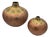 1970s Art Nouveau Weller Style Iridescent Amber & Gold Raku Fired Vase, Pair For Sale