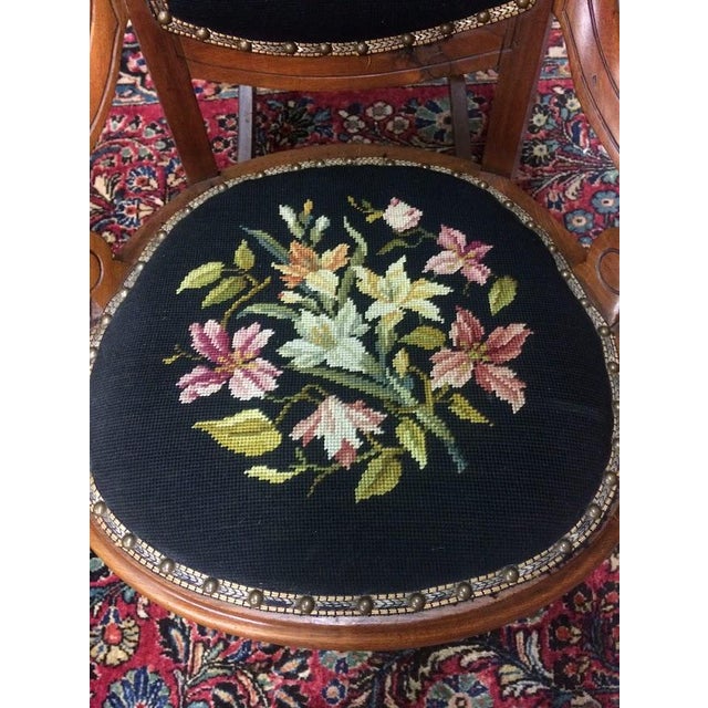 Victorian Antique Rocking Chair, Needlepoint Rocking Chair For Sale - Image 3 of 8