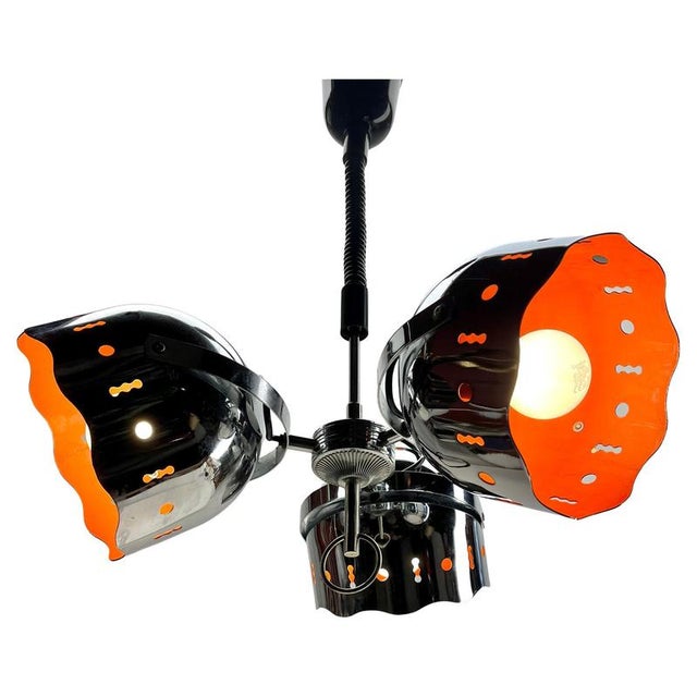 Ceiling lamp with 3 Eyeball Lights Goffredo Reggiani, 1970s Pull Down Maxs 95 cm Ceiling Light Fixture Chandelier Lift...