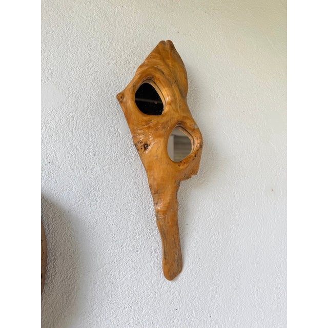 Brutalist Organic Wooden Mirrors, 1950s, Set of 4 For Sale - Image 16 of 18