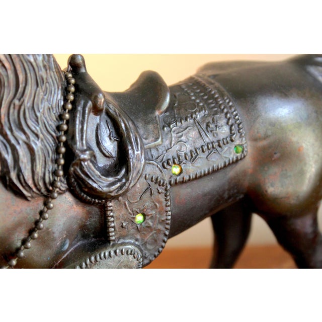 Vintage Mid-Century Western Horse Tv Lamp With Jeweled Saddle Accent, Circa 1950s–1960s For Sale - Image 11 of 13