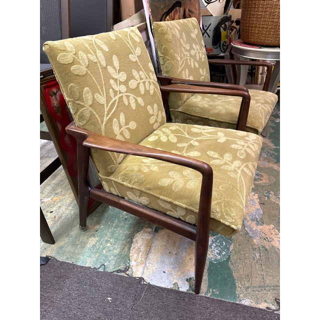 Mid-Century Modern 1950s Danish Modern Larsen Sculptural Lounge Chair Pair For Sale - Image 3 of 8
