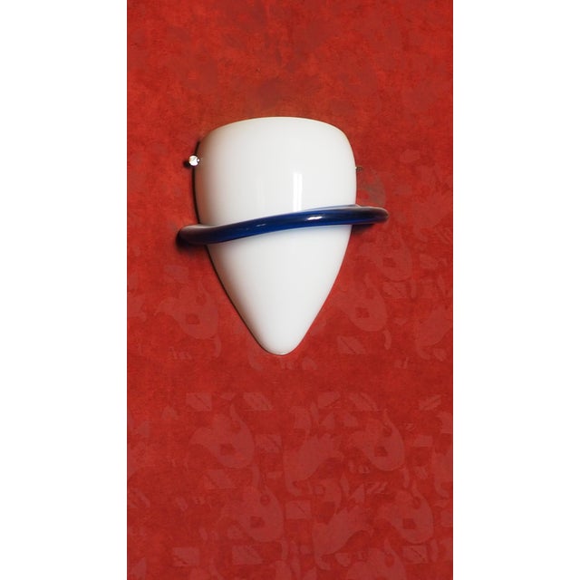 1980s Blue Swan Wall Lamps by Tina Aufiero for Venini, 1985, Set of 8 For Sale - Image 5 of 10