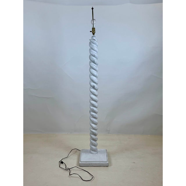 White 1940s Torsade Plaster Floor Lamp in the Style of Jean-Michel Frank For Sale - Image 8 of 11