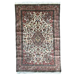 Vintage Pakistani Silk and Wool Rug