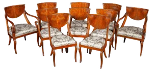 Italian Dining Chairs Including 2 Armchairs, 1790s, Set of 10