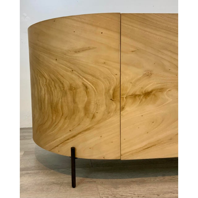 Organic Modern Curved Light Wood Sideboard Chairish
