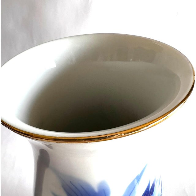 Blue Vintage Fukugawa Porcelain Vase With Peonies For Sale - Image 8 of 12