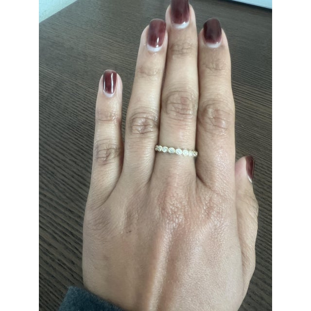 Metal 0.44 Carat Diamond 14 Karat Yellow Gold Band For Sale - Image 7 of 8