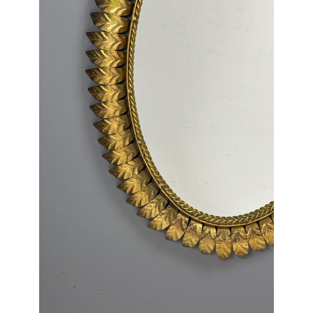 Mid-Century Modern Mid-Century Bohemian Hollywood Regency Spanish Gilt Metal Sun Mirror, 1960s For Sale - Image 3 of 18