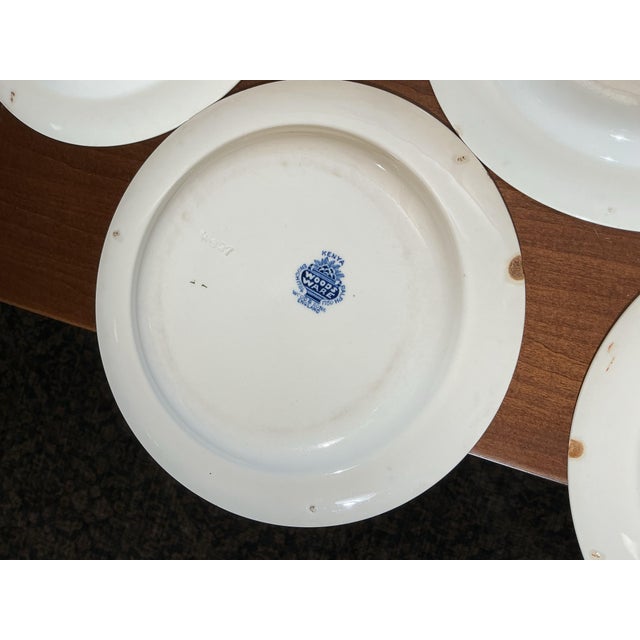 Blue Vintage Wood & Sons England Kenya Blue & White Dinner Plates - Set of 6 For Sale - Image 8 of 10
