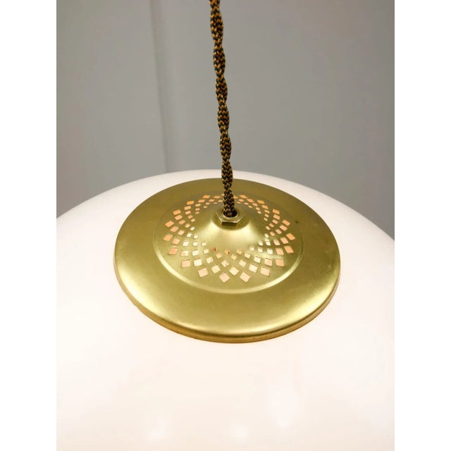 Italian Space Age Pendant in Brass and Acrylic Glass, 1970s For Sale - Image 5 of 18