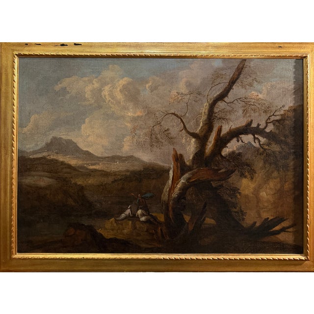 Landscape with Figures, 18th Century, Oil on Canvas For Sale - Image 7 of 7