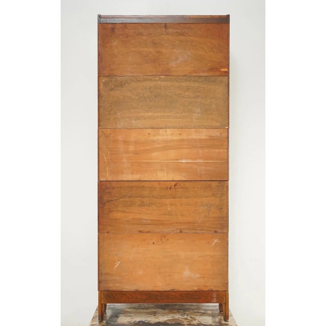 Antique Five Section Oak Macey Barrister Bookcase For Sale - Image 11 of 14