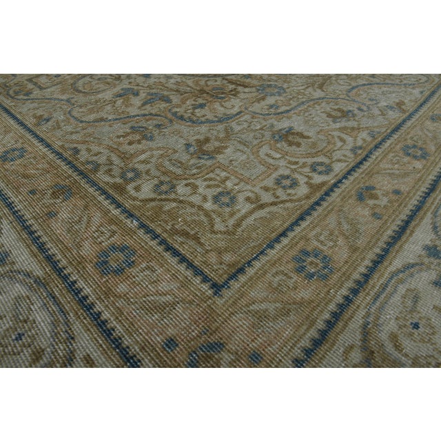 1970s Vintage Persian Handmade Wool Cotton Beige Area Rug For Sale - Image 10 of 11