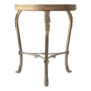 Early 1900s French Baroque Marble Top Side Table For Sale