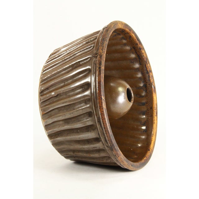 19th C. Glazed Earthenware Bundt Cake / Pudding Mold For Sale - Image 14 of 15