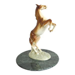 Vintage Royal Dux Rearing Stallion Porcelain Figurine (C. 1960-1978)