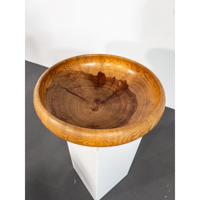 Sculptural Turned Pine Bowl by Oscar Johansson, Sweden, 1940s For Sale - Image 9 of 9