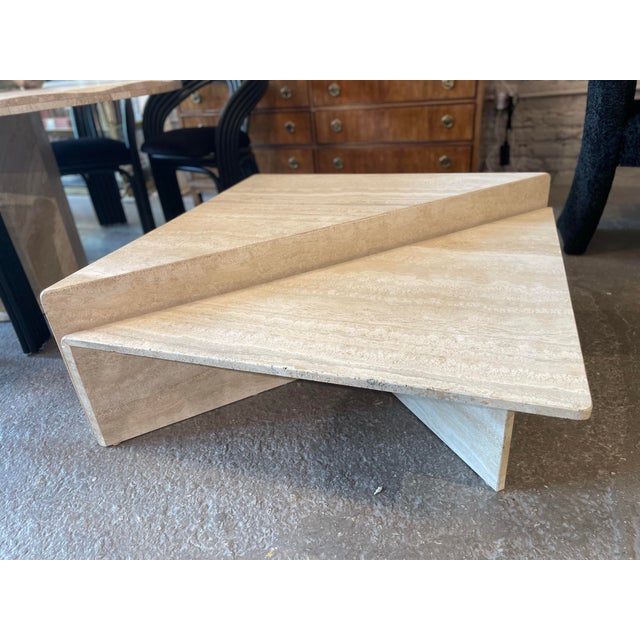 1970s Vintage Italian Up and Up Travertine Coffee Table For Sale - Image 12 of 12