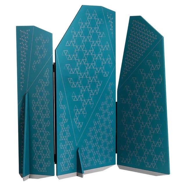 Black Green Petrol Screen by Mentemano For Sale - Image 8 of 8