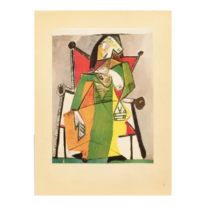 1946 After Pablo Picasso "Woman Seated in an Armchair", Second Edition Offset Lithograph