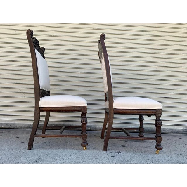 High Back Chairs with Carved Wooden Frames - Set of 10 For Sale - Image 10 of 13