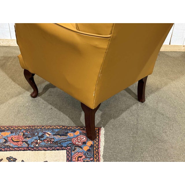 Brown Vintage English Wingback Chairs in Leather, 1980s, Set of 2 For Sale - Image 8 of 14